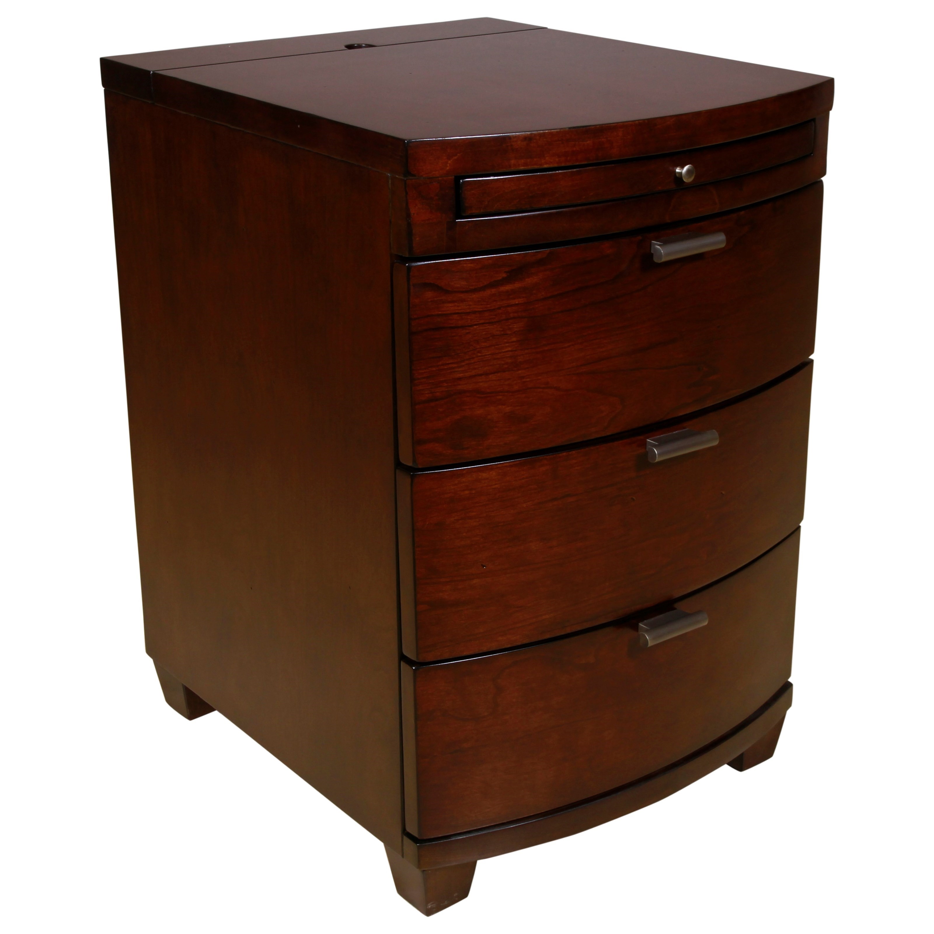 Hammary Chairsides Bowfront Chairside Table with USB Power Bar Sheely